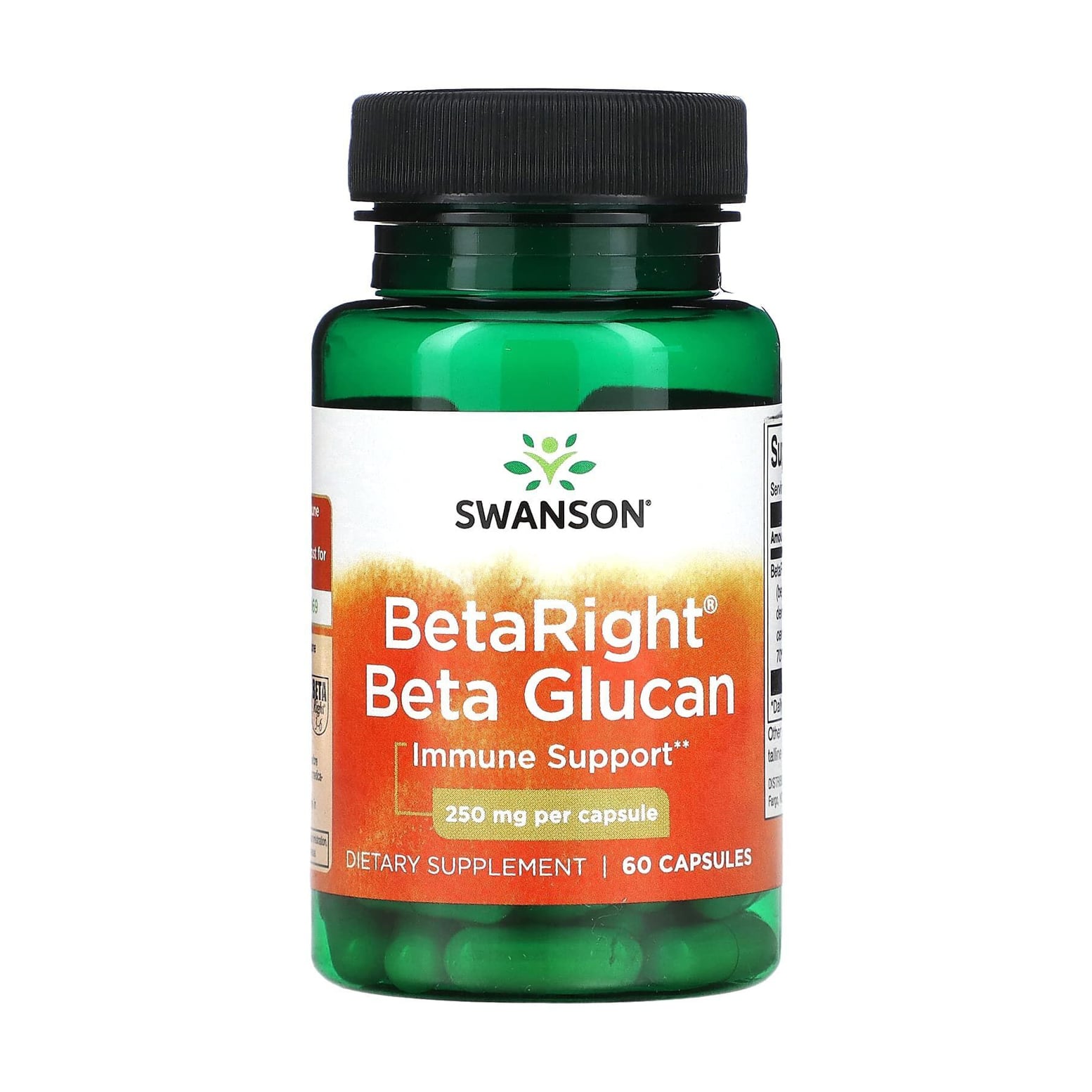 Бета глюкан Swanson BetaRight Beta Glucan, 250 мг, 60 капсул